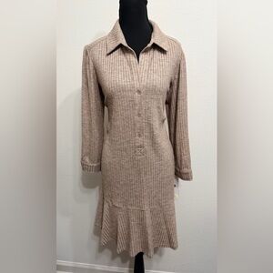 Robbie bee Women's Taupe Shirt Dress